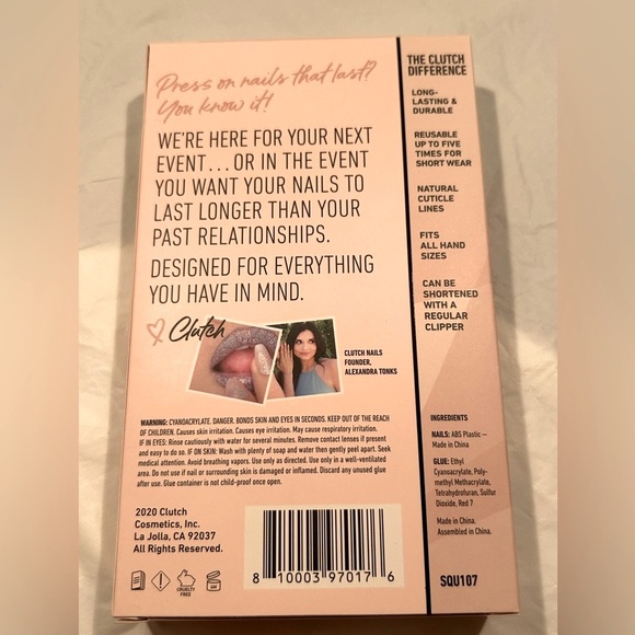 3for$20 NWT Clutch Nails Natural Nude 24 Reusable Square Nails - Picture 6 of 8